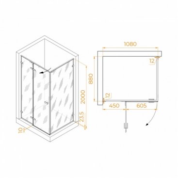 Душевой уголок RGW Stilvoll SV-040Gr 110x90 прозрачный