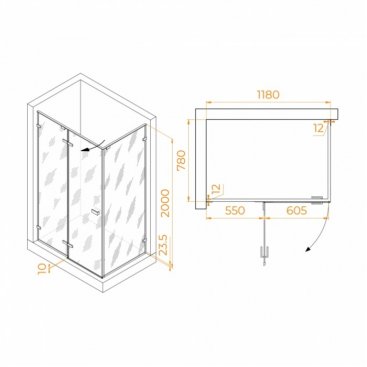 Душевой уголок RGW Stilvoll SV-040Gr 120x80 матовый