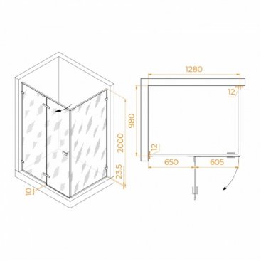 Душевой уголок RGW Stilvoll SV-040Gr 130x100 прозрачный