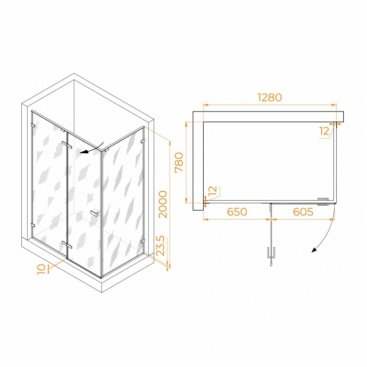 Душевой уголок RGW Stilvoll SV-040Gr 130x80 прозрачный