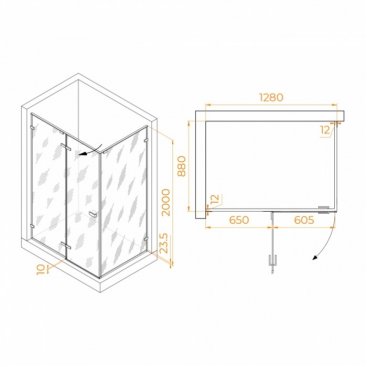 Душевой уголок RGW Stilvoll SV-040Gr 130x90 прозрачный