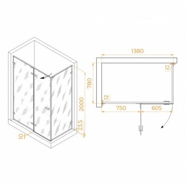 Душевой уголок RGW Stilvoll SV-040Gr 140x80 матовый