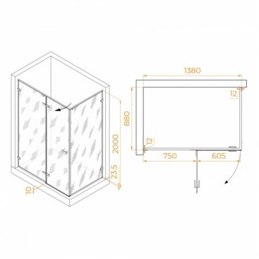 Душевой уголок RGW Stilvoll SV-040Gr 140x90 матовый