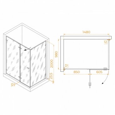 Душевой уголок RGW Stilvoll SV-040Gr 150x100 прозрачный