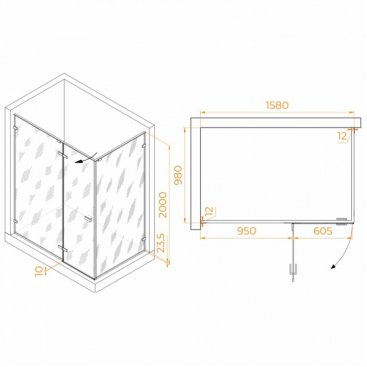 Душевой уголок RGW Stilvoll SV-040Gr 160x100 прозрачный