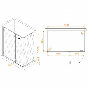 Душевой уголок RGW Stilvoll SV-040 160x90 матовый