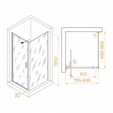 Душевой уголок RGW Stilvoll SV-145B 80x90