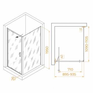 Душевой уголок RGW Stilvoll SV-145B 90x110