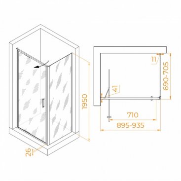 Душевой уголок RGW Stilvoll SV-145B 90x70