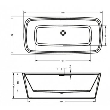 Ванна акриловая Riho Admire 180x84