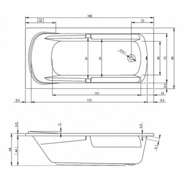 Ванна акриловая Riho Future XL 190x90