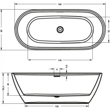 Ванна акриловая Riho Inspire 180x80