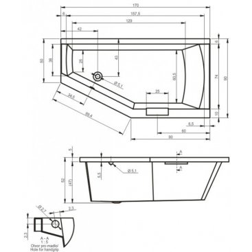 Ванна акриловая Riho Geta 170x90