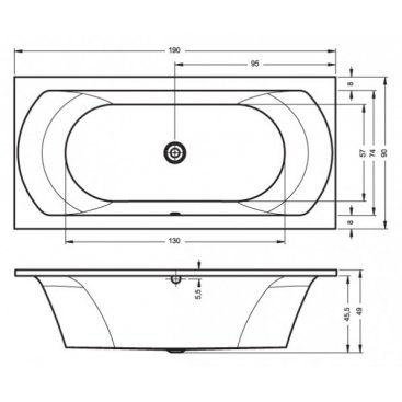 Ванна акриловая Riho Lima 190x90