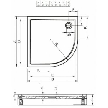 Душевой поддон Riho Davos 279 80x80