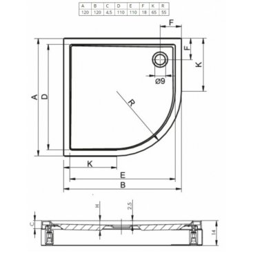 Душевой поддон Riho Davos 289 120x120
