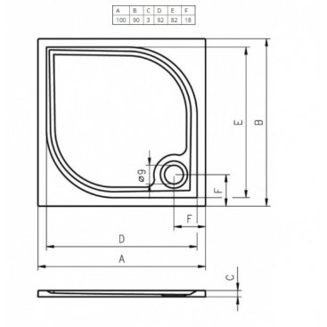 Душевой поддон Riho Kolping DB32 100x90