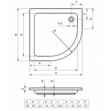 Душевой поддон Riho 207 90x90
