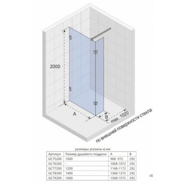 Душевая перегородка Riho Scandic S402 140 см