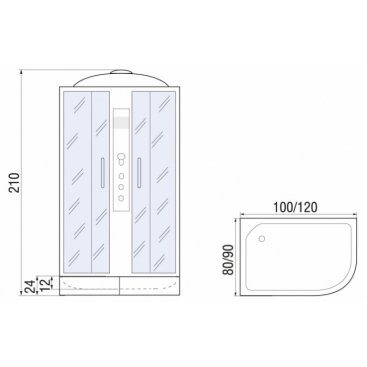 Душевая кабина River Desna 100/80/24 MT R