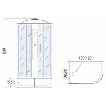 Душевая кабина River Desna XL 100/80/44 MT L