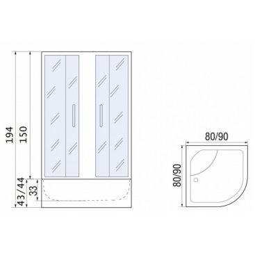 Душевой уголок River Don 80/43 МТ с поддоном
