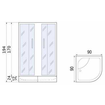 Душевой уголок River Don 90/40 МТ 90х90 см с поддоном