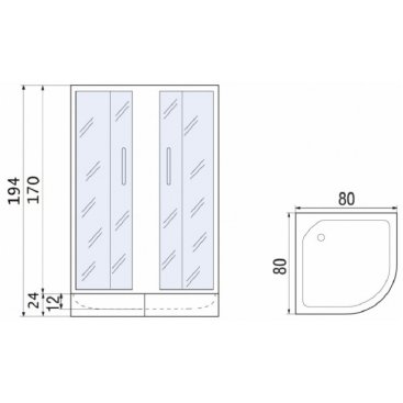 Душевой уголок River Don 80/24 MT с поддоном
