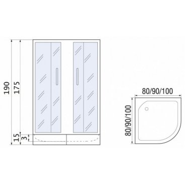 Душевой уголок River DON LIGHT 100/15 MT