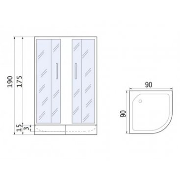 Душевой уголок River Don Light 90/15 MT с поддоном