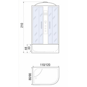 Душевая кабина River Dunay 120/80/44 ТН R