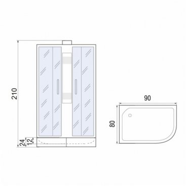 Душевая кабина River Nara 90/80/24 МТ R
