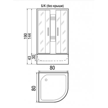Душевая кабина River Nara Б/К 80/43 МТ
