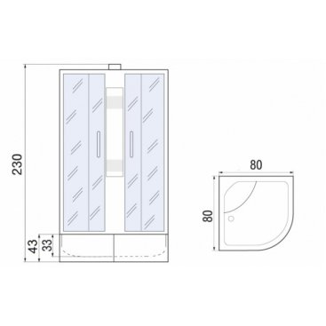 Душевая кабина River Nara Б/К XL 80/43 MT