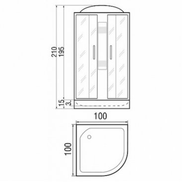 Душевая кабина River Nara Light 100/15 MT