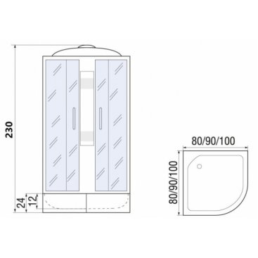 Душевая кабина River Nara Light XL 100/24 MT