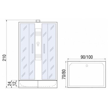 Душевая кабина River Quadro Б/К 100/80/24 MT