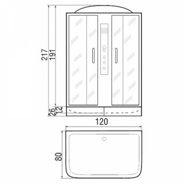 Душевая кабина River Sena 120/80/24 MT