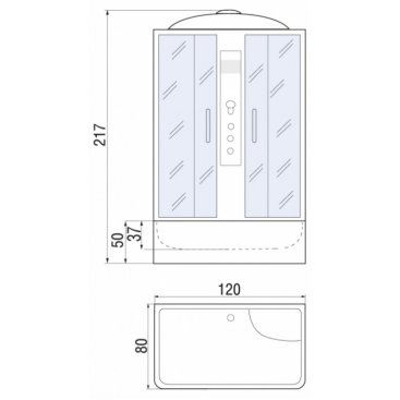 Душевая кабина River Sena 120/80/50 ТН