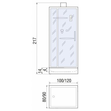 Душевая кабина River TANA 100/80