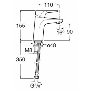 Смеситель для раковины Roca Atlas 5A3290C0M