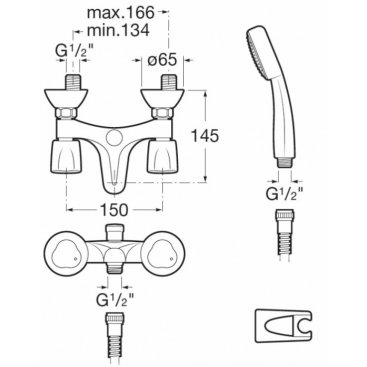 Смеситель для ванны Roca Brava 5A0130C02