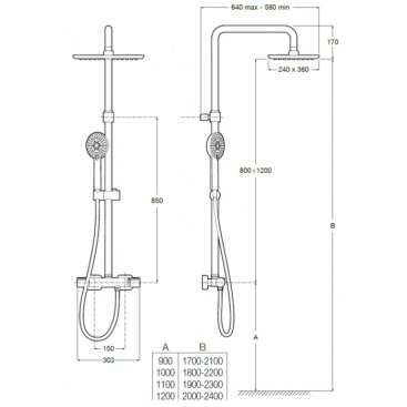 Душевая стойка Roca Even-T Square 5A2080C00