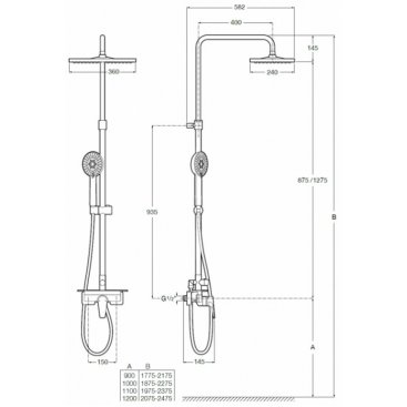 Душевая стойка Roca Even-M Square 5A9B90C00