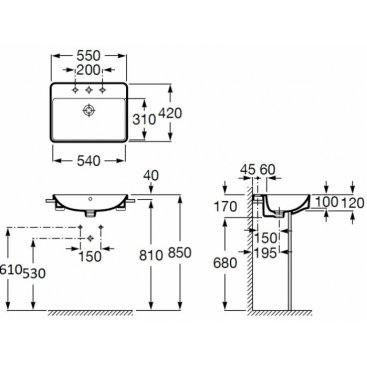 Раковина Roca Inspira Square 32753S000