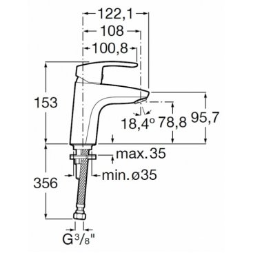 Смеситель для раковины Roca Monodin-N 5A3298C00