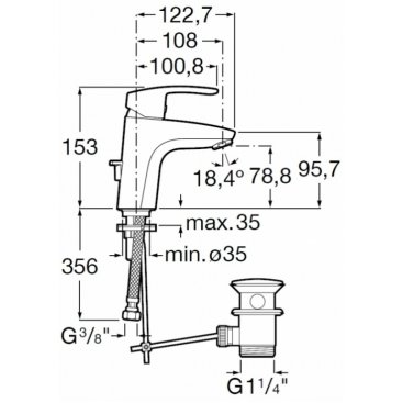 Смеситель для раковины Roca Monodin-N 5A3A98C0M