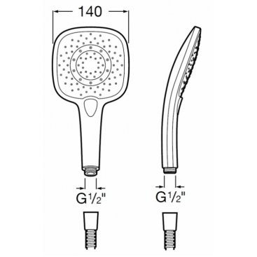 Ручной душ Roca Plenum Square 5B1110CB0