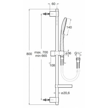 Душевой гарнитур Roca Plenum Square 5B1A10CB0