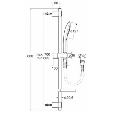 Душевой гарнитур Roca Plenum Go 5B1P11C00